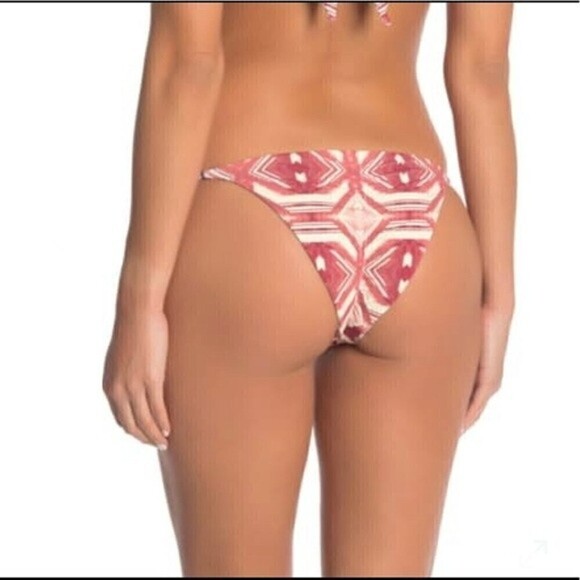 𝅺DOLCE Vita ruched Cheeky Bikini Bottom MEDIUM Boho-Tie side Reversible - Picture 5 of 12